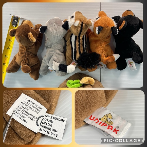 Unipak Tree House 5 Animal Hide-Away Play Set Plush Chipmunk Raccoon Fox 2 Bears - Picture 17 of 17